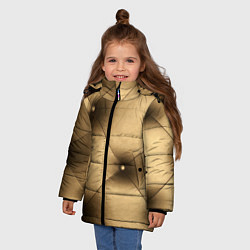 Куртка зимняя для девочки Текстура обивки, цвет: 3D-красный — фото 2