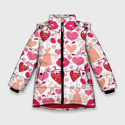 Куртка зимняя для девочки Клубничная любовь, цвет: 3D-красный