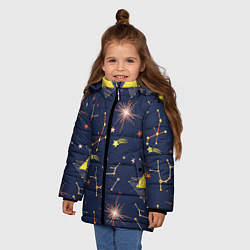 Куртка зимняя для девочки Созвездия, цвет: 3D-светло-серый — фото 2