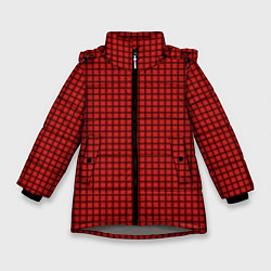 Куртка зимняя для девочки Мелкая красная клетка, цвет: 3D-светло-серый
