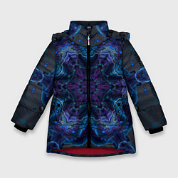 Куртка зимняя для девочки Нанотехнологический паттерн, цвет: 3D-красный