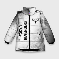 Зимняя куртка для девочки Tokyo Revengers glitch на светлом фоне: надпись, с
