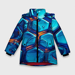 Куртка зимняя для девочки Водянистые наносоты, цвет: 3D-красный
