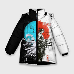 Куртка зимняя для девочки Зоро в инверсии - One Piece, цвет: 3D-черный