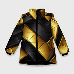 Куртка зимняя для девочки Gold black luxury, цвет: 3D-черный