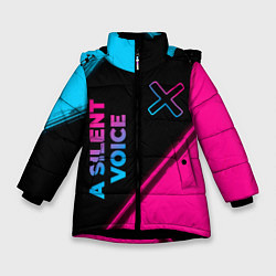 Зимняя куртка для девочки A Silent Voice - neon gradient: надпись, символ