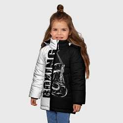 Куртка зимняя для девочки Boxing чёрно-белое, цвет: 3D-черный — фото 2