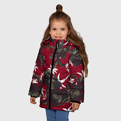 Куртка зимняя для девочки Пальмы и Давид Микеланджело, цвет: 3D-красный — фото 2