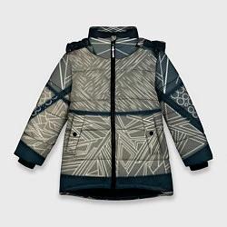 Куртка зимняя для девочки Стеклянка, цвет: 3D-черный