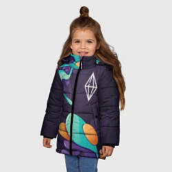 Куртка зимняя для девочки The Sims graffity splash, цвет: 3D-черный — фото 2