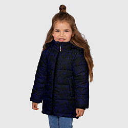 Куртка зимняя для девочки Абстракция черно-синий туманность, цвет: 3D-черный — фото 2