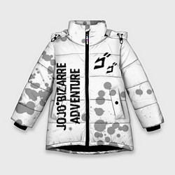 Куртка зимняя для девочки JoJo Bizarre Adventure glitch на светлом фоне: над, цвет: 3D-черный