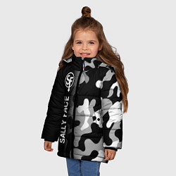 Куртка зимняя для девочки Sally Face glitch на темном фоне: по-вертикали, цвет: 3D-черный — фото 2