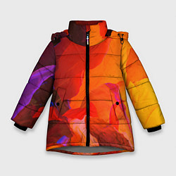 Куртка зимняя для девочки Красно-оранжевый камень, цвет: 3D-светло-серый