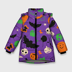 Куртка зимняя для девочки Halloween style, цвет: 3D-светло-серый