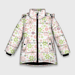 Куртка зимняя для девочки Ромашечки, цвет: 3D-черный