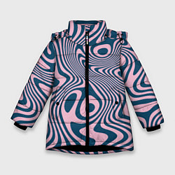 Куртка зимняя для девочки Абстрактный размытый узор, цвет: 3D-черный