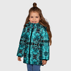 Куртка зимняя для девочки Светящееся НЛО, цвет: 3D-черный — фото 2