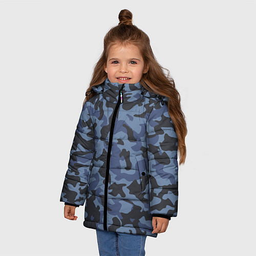 Зимняя куртка для девочки Стиль камуфляж / 3D-Светло-серый – фото 3