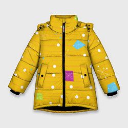 Зимняя куртка для девочки Yellow abstraction