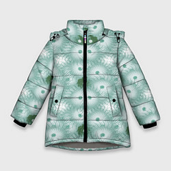 Куртка зимняя для девочки Астра - поле цветов, цвет: 3D-светло-серый