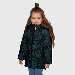 Куртка зимняя для девочки Соник паттерн, цвет: 3D-светло-серый — фото 2