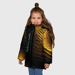 Куртка зимняя для девочки Black yellow cyberpunk phantom liberty, цвет: 3D-красный — фото 2