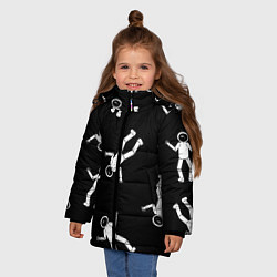 Куртка зимняя для девочки День космонавтики, цвет: 3D-черный — фото 2