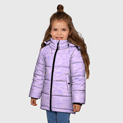 Куртка зимняя для девочки Текстура лавандовый горизонтальный, цвет: 3D-светло-серый — фото 2