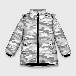 Куртка зимняя для девочки Камуфляж серый, цвет: 3D-черный