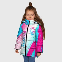 Куртка зимняя для девочки Goblin Slayer neon gradient style: надпись, символ, цвет: 3D-черный — фото 2