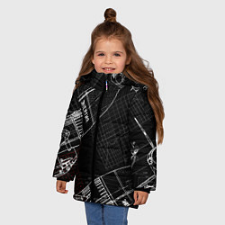 Куртка зимняя для девочки Чертеж ракеты, цвет: 3D-светло-серый — фото 2