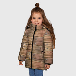 Куртка зимняя для девочки Деревянный стиль, цвет: 3D-черный — фото 2