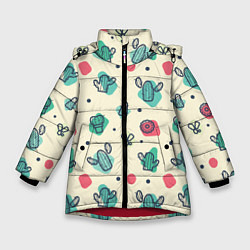 Куртка зимняя для девочки Cactus life, цвет: 3D-красный
