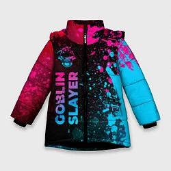 Куртка зимняя для девочки Goblin Slayer - neon gradient: по-вертикали, цвет: 3D-черный