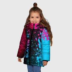 Куртка зимняя для девочки Goblin Slayer - neon gradient: по-вертикали, цвет: 3D-черный — фото 2