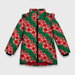 Куртка зимняя для девочки Фишки для ставок, цвет: 3D-красный