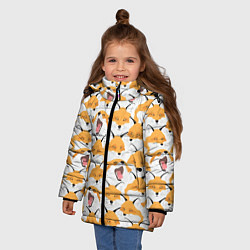 Куртка зимняя для девочки Хитрые лисы, цвет: 3D-черный — фото 2