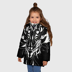 Куртка зимняя для девочки Белый узор, цвет: 3D-черный — фото 2