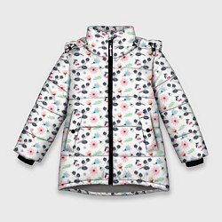 Куртка зимняя для девочки Весенний запах, цвет: 3D-светло-серый