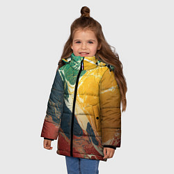 Куртка зимняя для девочки Мраморная радуга, цвет: 3D-светло-серый — фото 2
