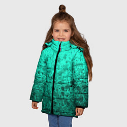 Куртка зимняя для девочки Абстракция аквамарин, цвет: 3D-светло-серый — фото 2