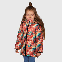 Куртка зимняя для девочки Текстура жвачки, цвет: 3D-черный — фото 2