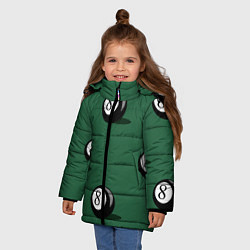 Куртка зимняя для девочки Крутой бильярдист, цвет: 3D-светло-серый — фото 2