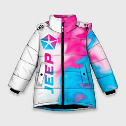 Зимняя куртка для девочки Jeep neon gradient style: по-вертикали