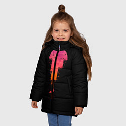 Куртка зимняя для девочки Творческий город, цвет: 3D-красный — фото 2