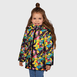 Куртка зимняя для девочки Модный красочный камуфляж, цвет: 3D-красный — фото 2