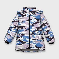 Куртка зимняя для девочки Красивый модный камуфляж, цвет: 3D-светло-серый
