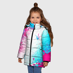 Куртка зимняя для девочки Code Geass neon gradient style: надпись, символ, цвет: 3D-черный — фото 2