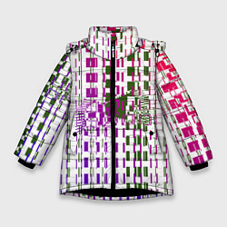 Куртка зимняя для девочки Дырявая абстракция, цвет: 3D-черный